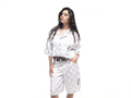 Ensemble short chemise en Bazin blanc