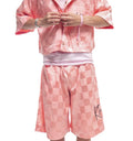 Short en Bazin couleur rose