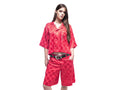 Ensemble short chemise en Bazin rouge