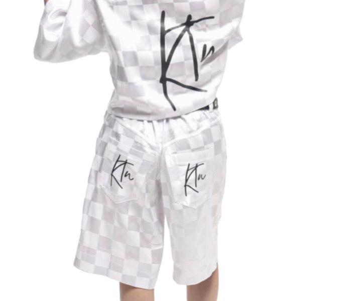 Short en Bazin blanc
