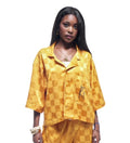Chemise en Bazin couleur moutarde