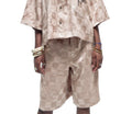 Short en Bazin couleur taupe