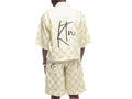 Short en Bazin jaune clair