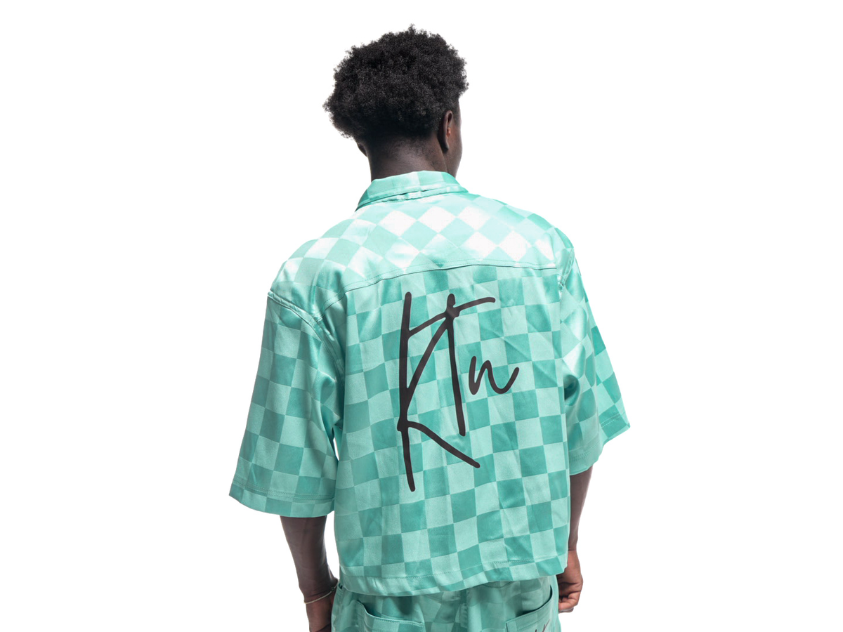 Chemise en Bazin turquoise